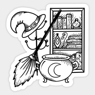 Witches study Sticker